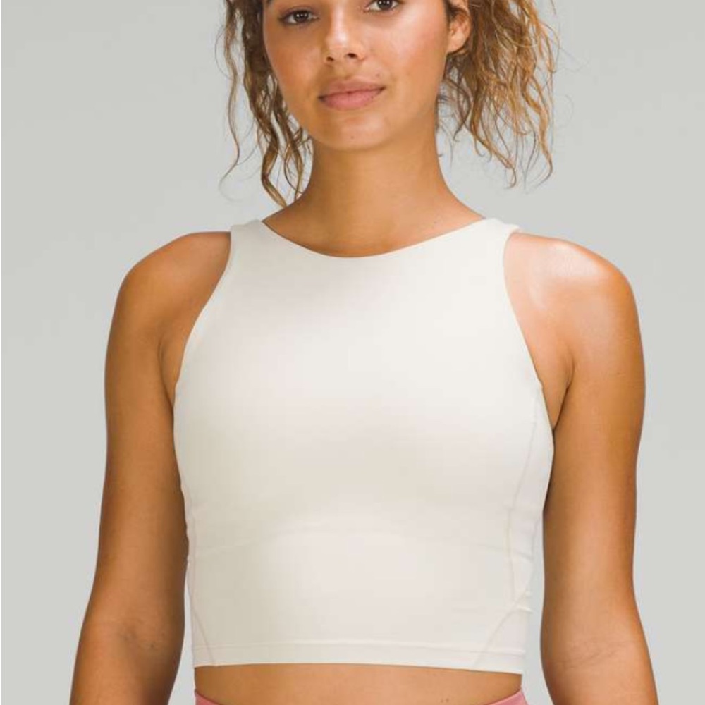 Lululemon Athletica Cream Crop Top High Neck